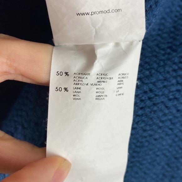 Promod Blue Open Front Cardigan Knit Acrylic/Wool Blend Medium - Picture 4 of 7